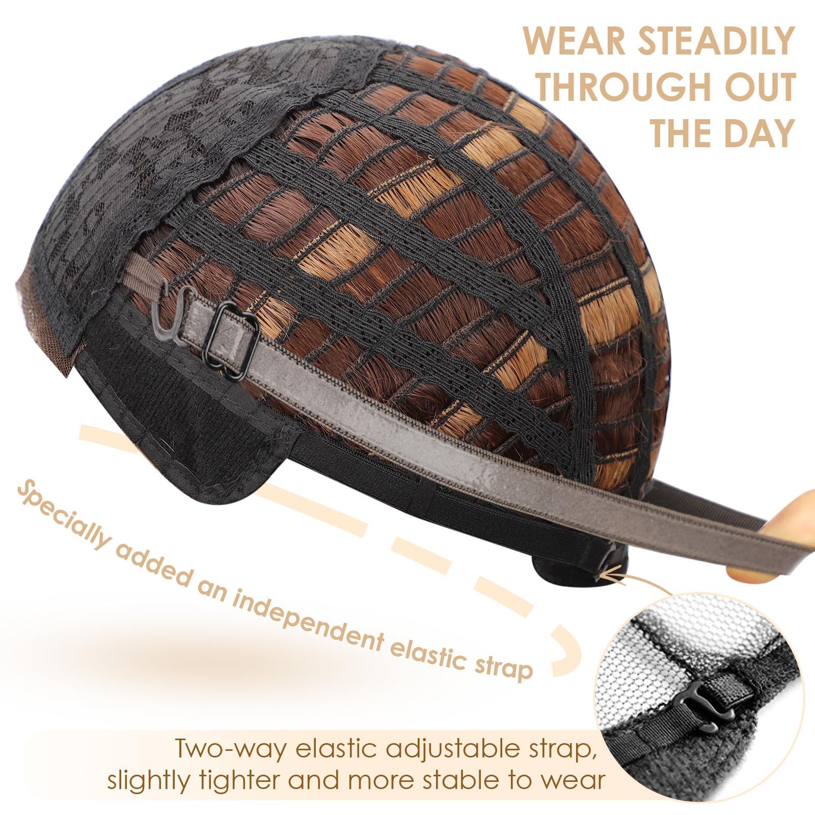 AISI HAIR Lightweight wig with independent elastic band for secure wear.