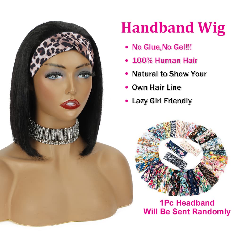 AISI Headband Bob Wig texture close-up reveals silky, tangle-free real hair