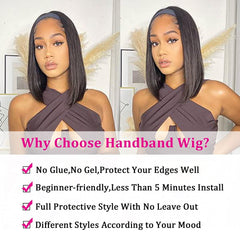 AISI headband wig with four combs for secure placement during wear