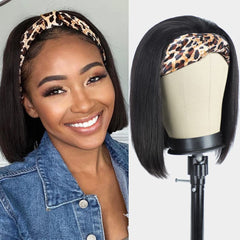 AISI headband wig bob 10 inch in natural color for quick, realistic daily styling