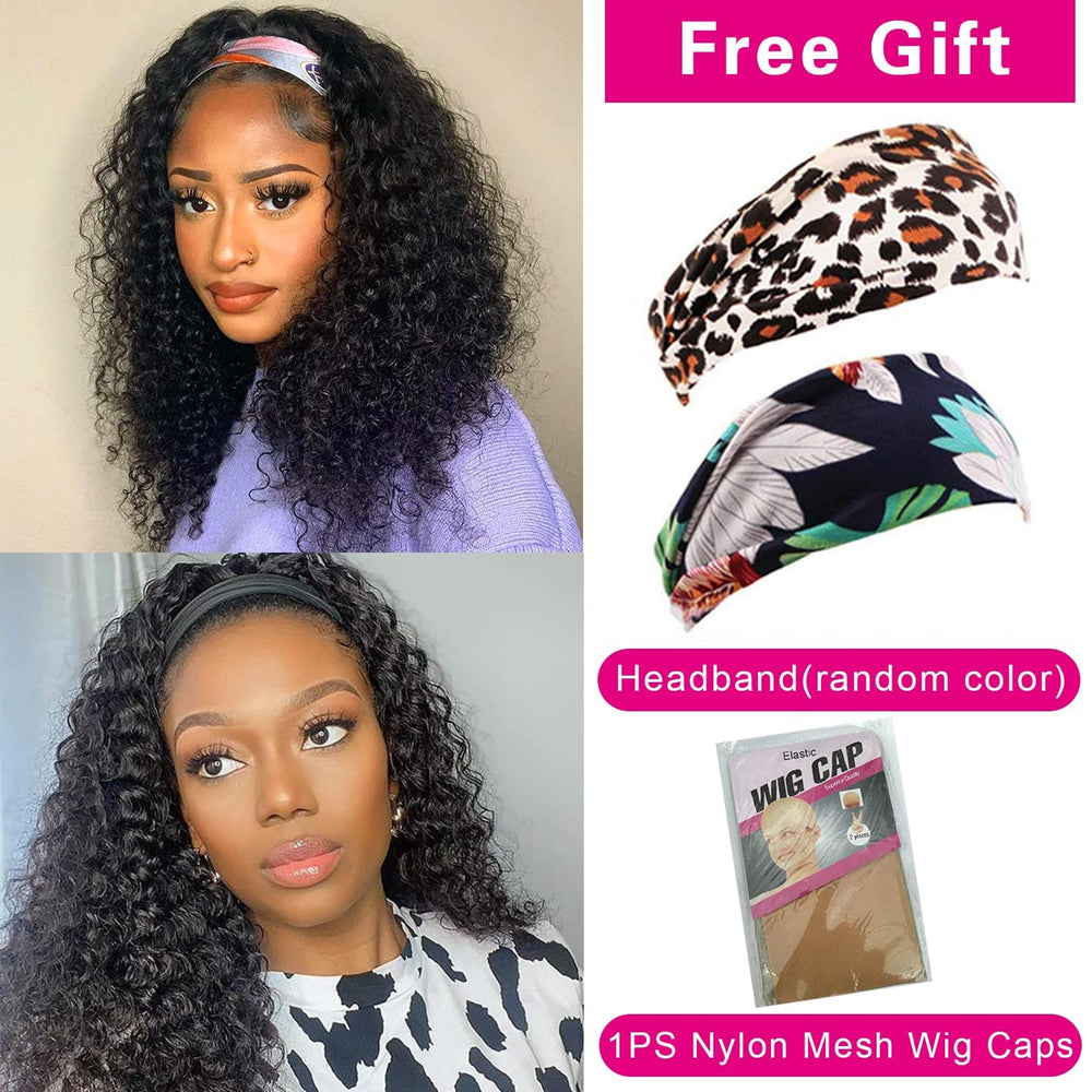 AISI care-ready headband wig fluff after unboxing for a full look.