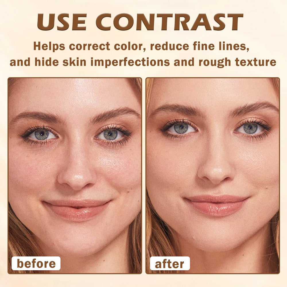 AIUEO brush and puff included aids precise blending and lasting finish.