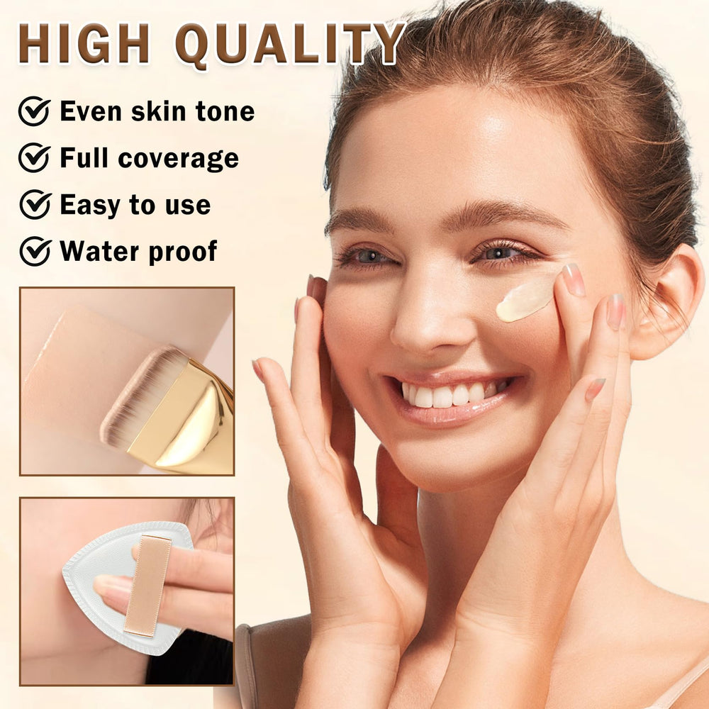 AIUEO airbrush foundation spray gift-pack with brush and puff.