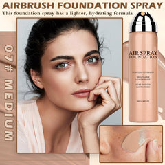 AIUEO airbrush silky mist application demonstrates fine dispersion for a natural look