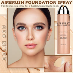 AIUEO airbrush spray mist application scene illustrating even blend
