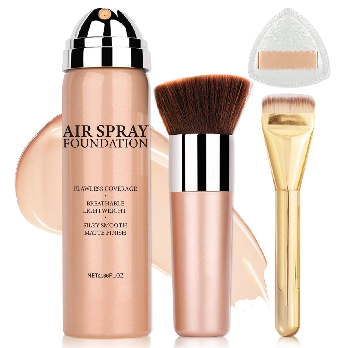 AIUEO Magic Minerals airbrush foundation bottle shown for precision application