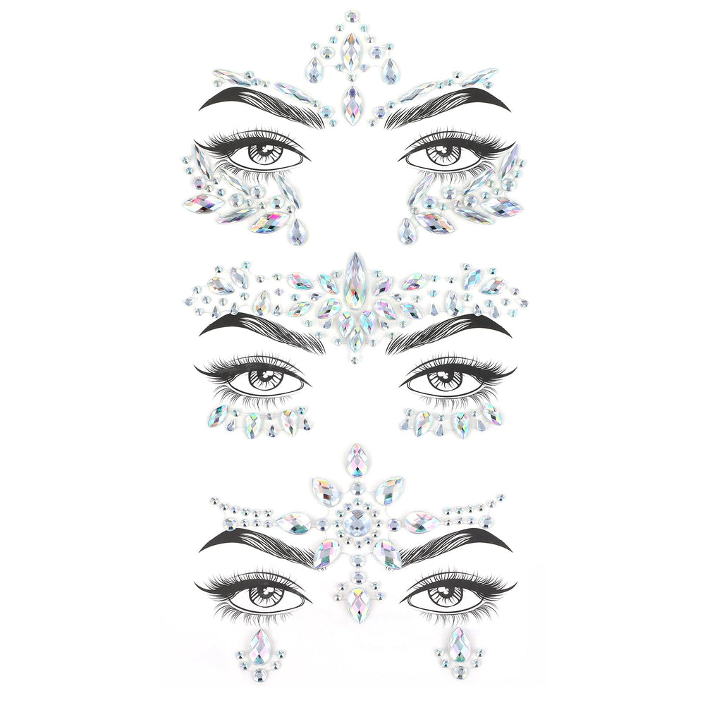 AIYORSE music festival face jewels style1 transparent stickers for dazzling festival makeup