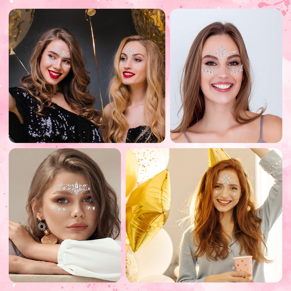 AIYORSE music festival face jewels style3 transparent stickers for bold, multi-dimensional glam