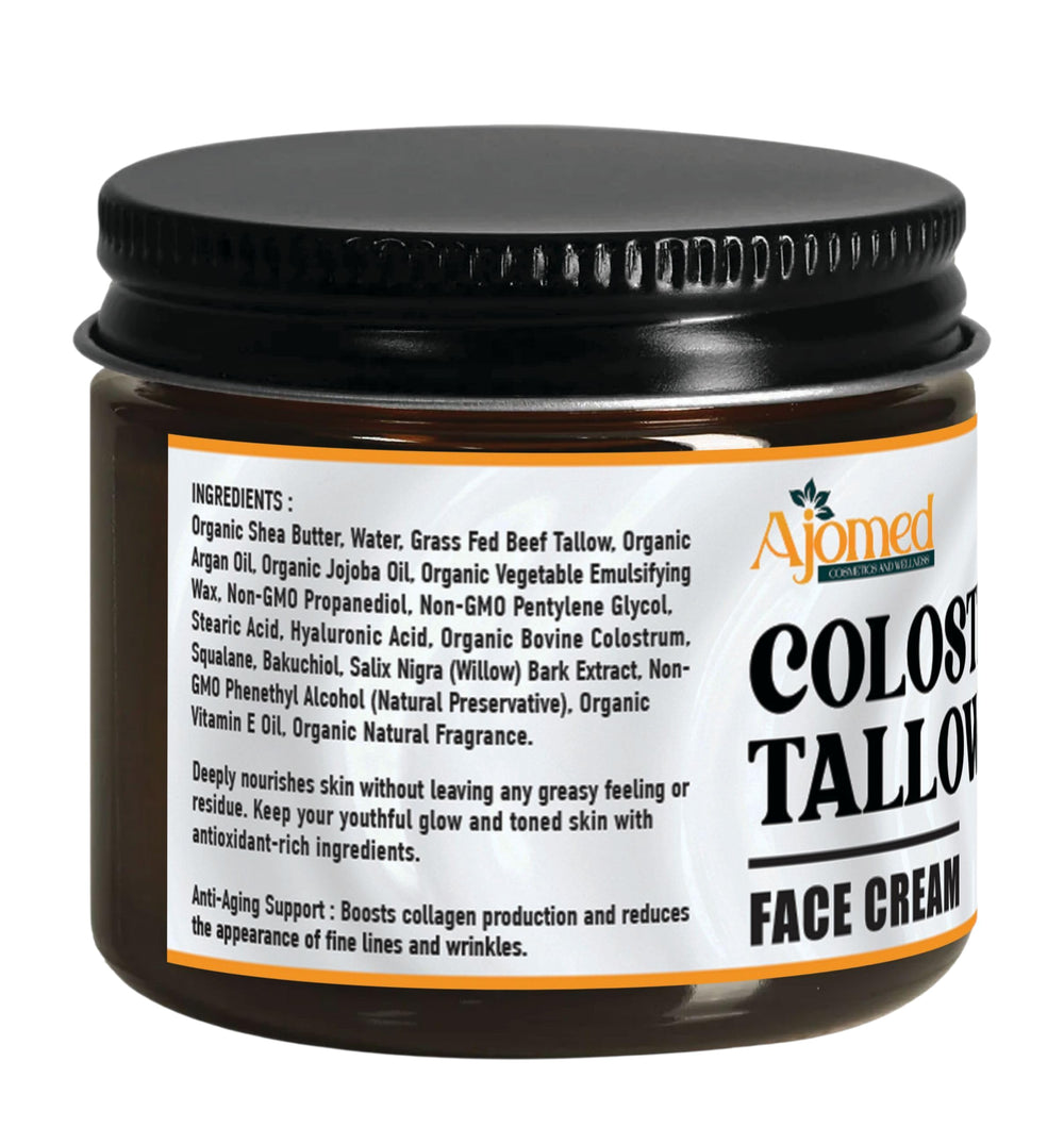 AJOMED COSMETICS moisturizer bottle shows a creamy formula for day and night use.