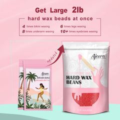 Ajoura 2lb hard wax beads kit for at-home waxing sessions.