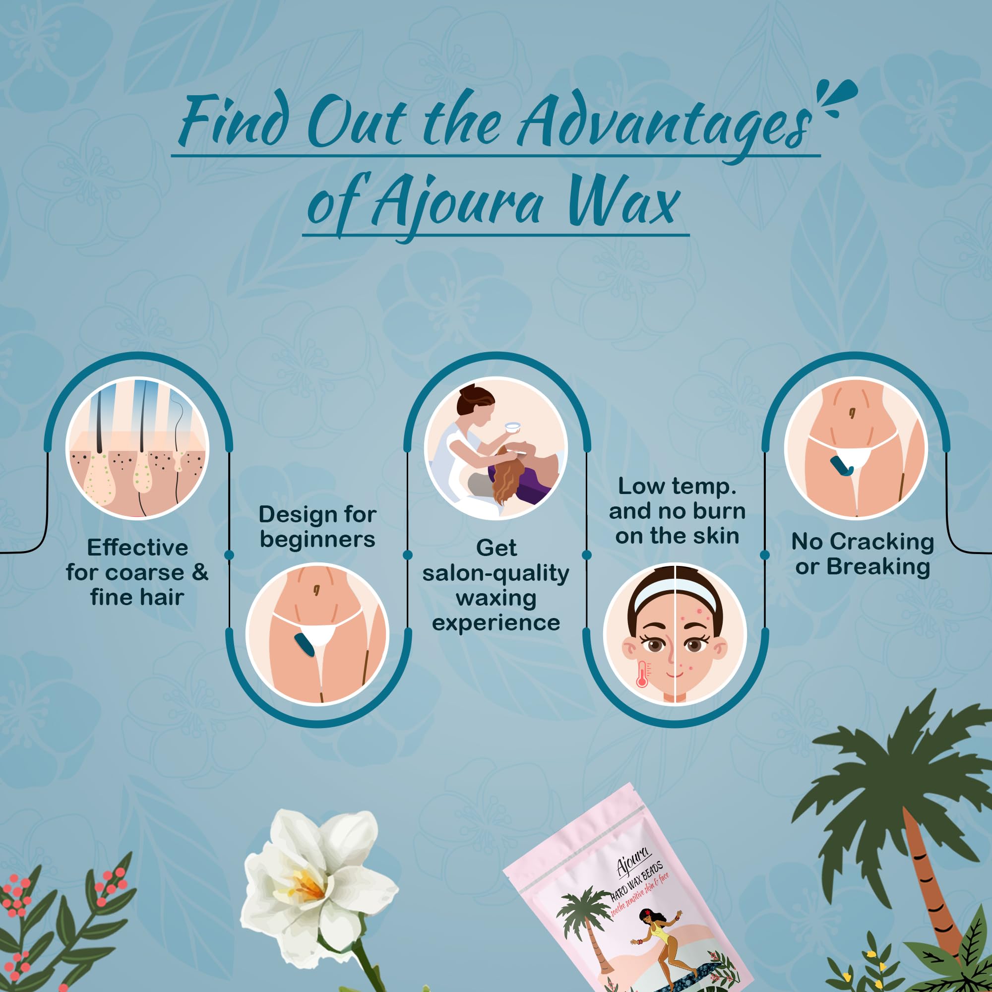 Ajoura Jasmine wax for delicate facial hair removal