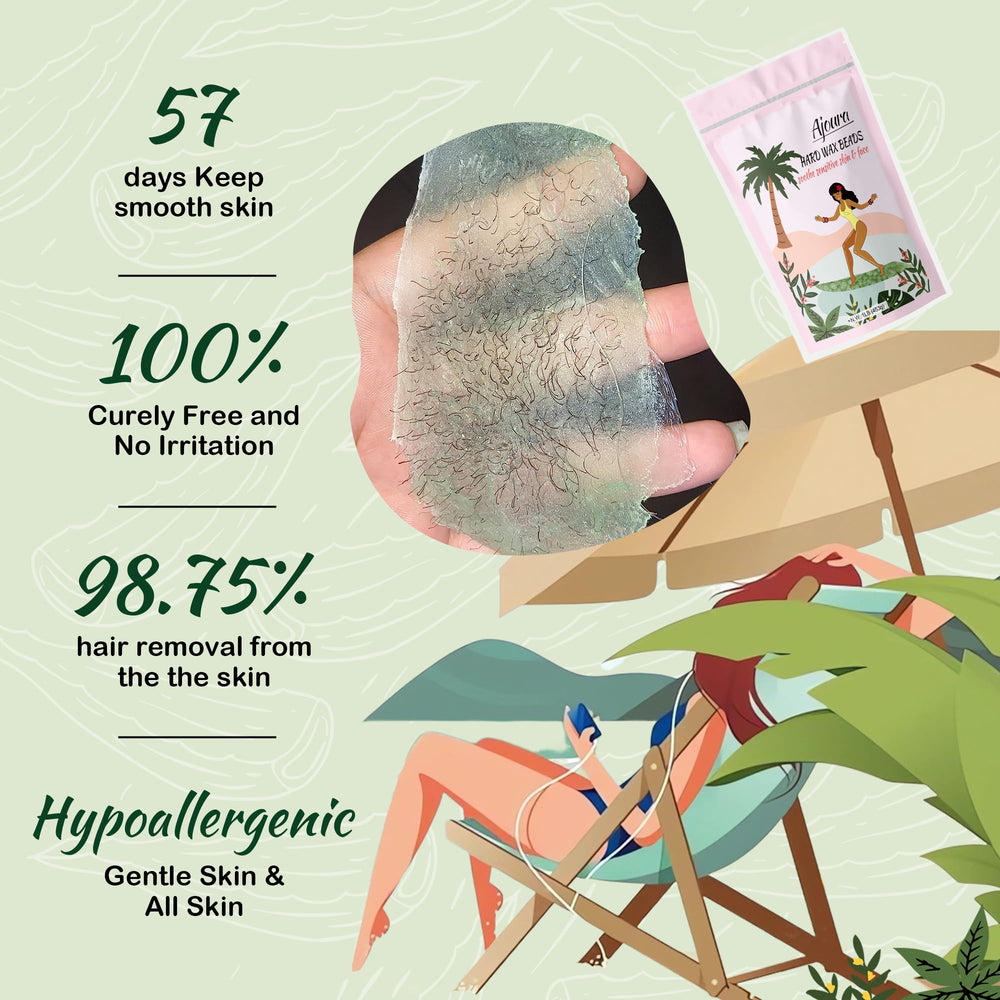 Ajoura green wax beads for coarse hair remove bikini-area hair effectively.