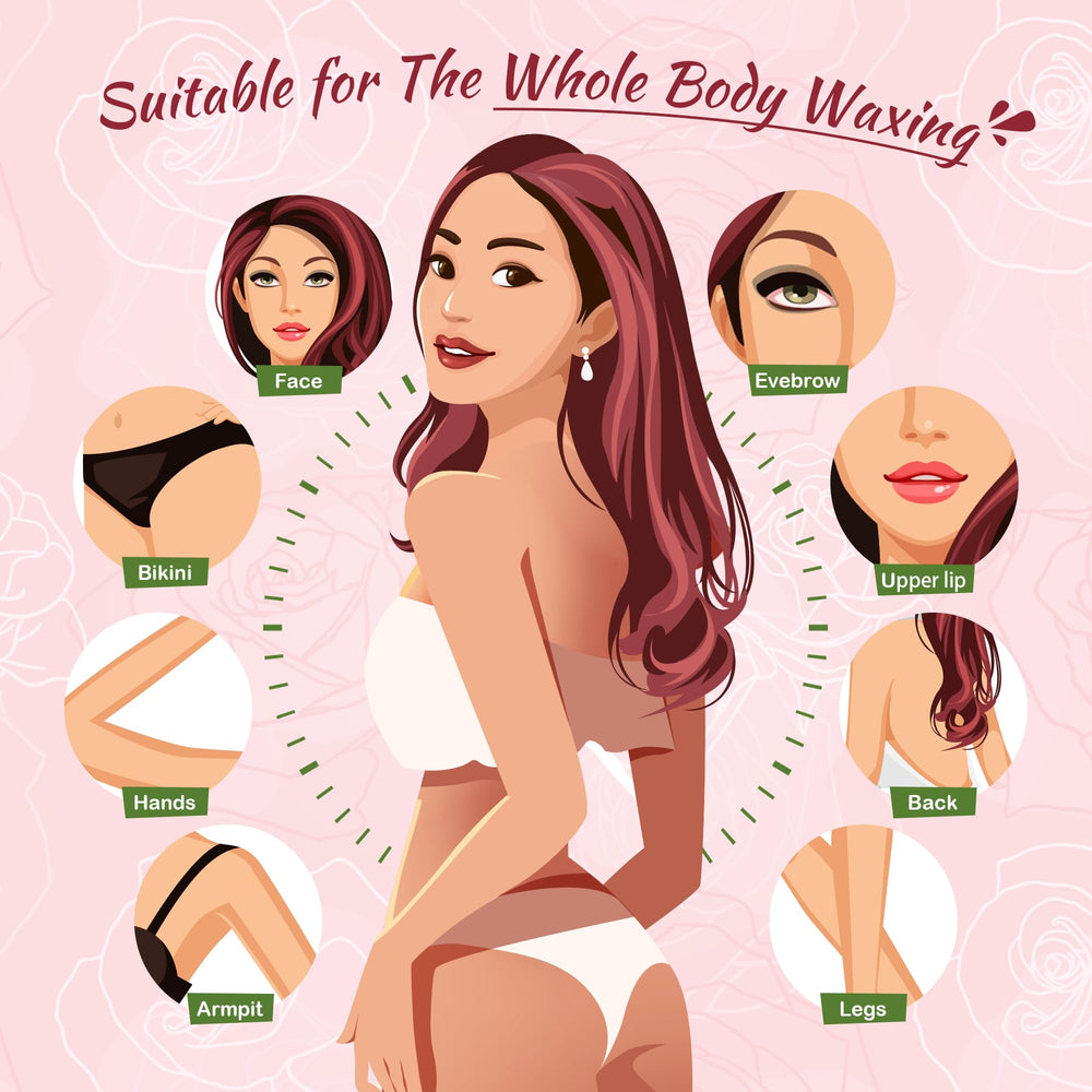 Ajoura Rose Pink Wax Beads used on bikini area for efficient removal