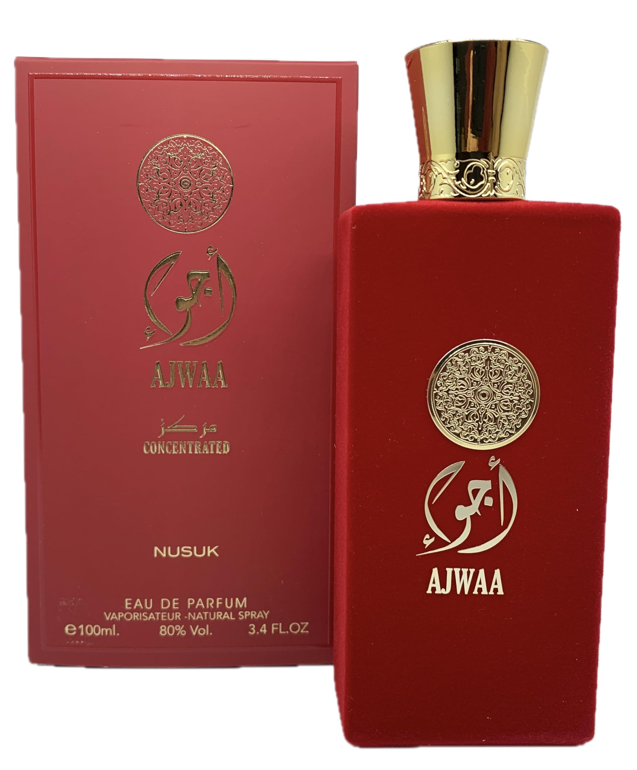 AJWAA Concentrated Red bottle front—bold fragrance for daily confidence