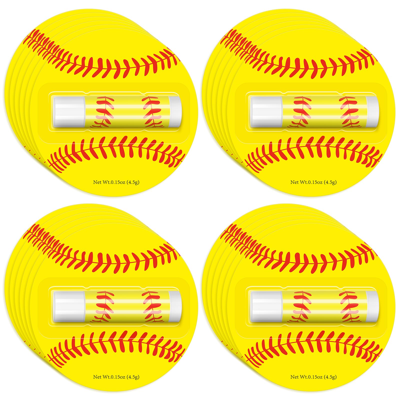 AKAIXI 24 pack softball chapstick vanilla, bulk set for game days, moisturizing lips