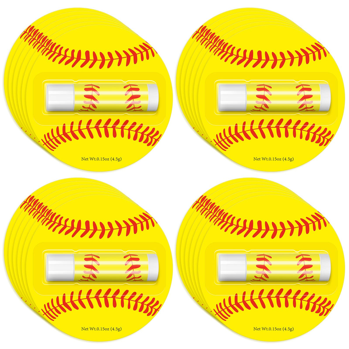 AKAIXI 24 pack softball chapstick vanilla, bulk set for game days, moisturizing lips