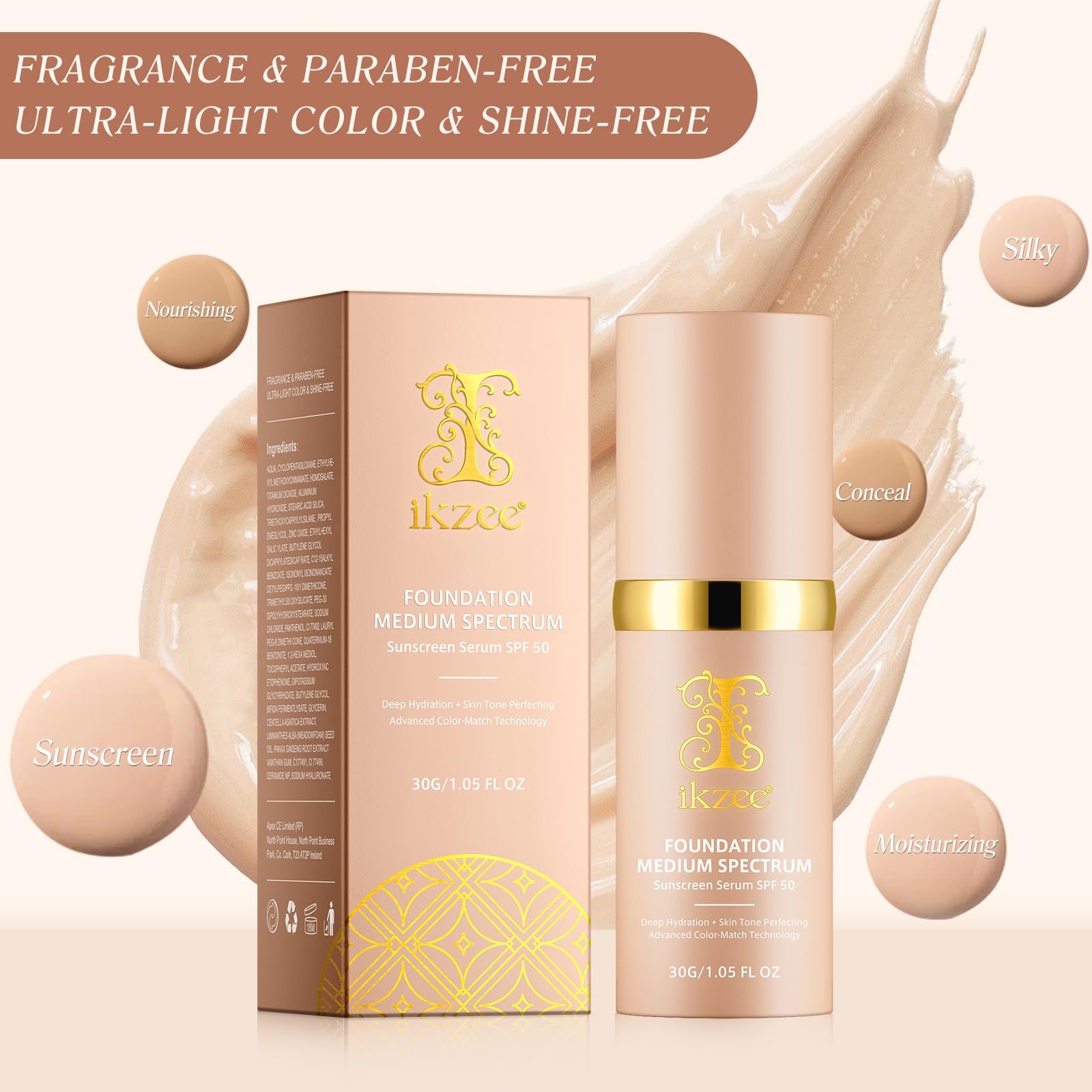 Akareni Foundation swatches blended on skin for a natural match