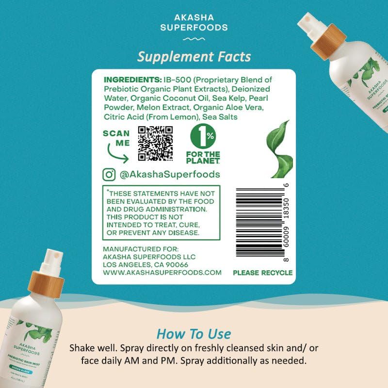 Akasha Prebiotic Skin Mist vegan and cruelty-free, aligning with mindful skincare.