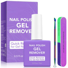 Akeeronn gel nail polish remover bottle showing plant-based formula for gentle removal