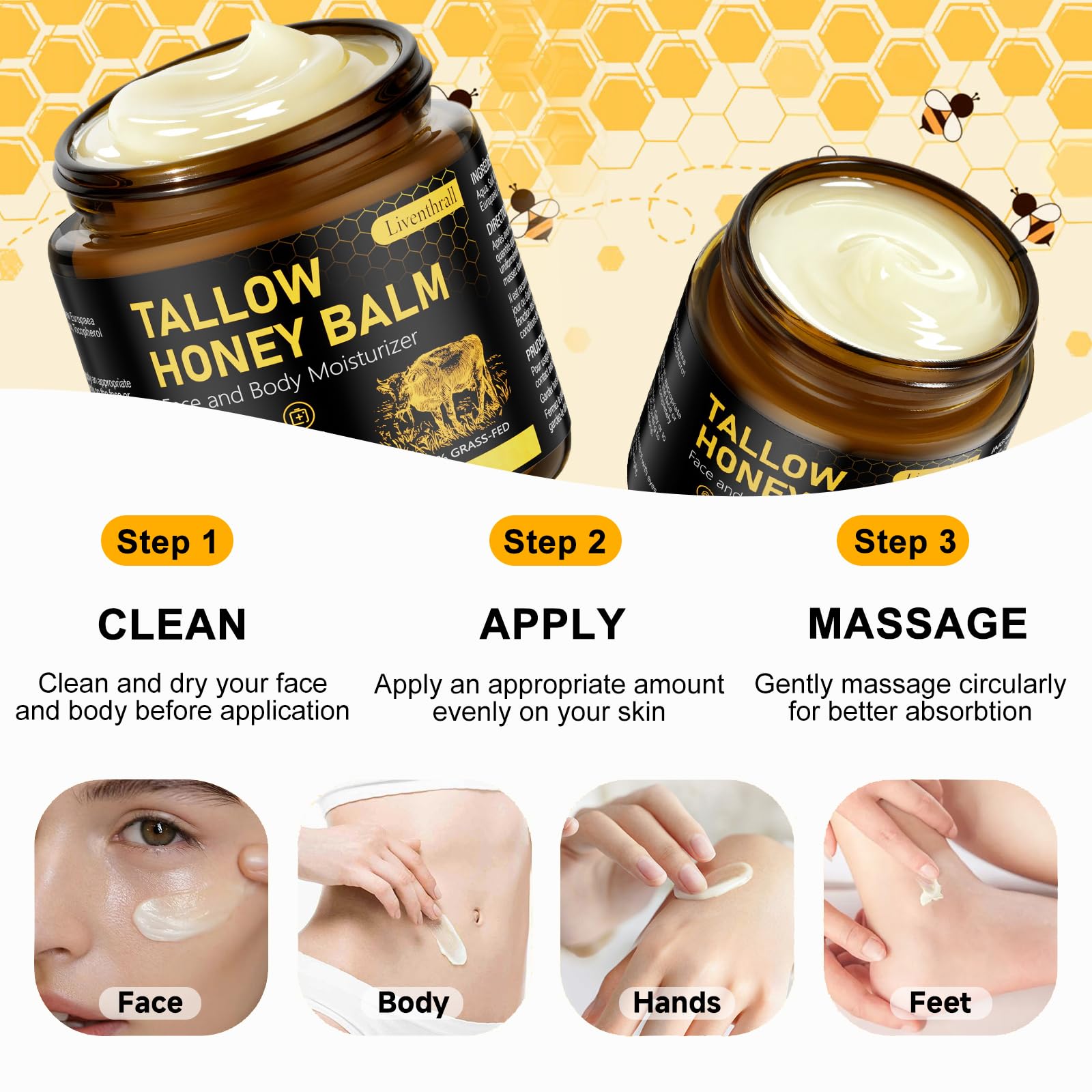AKIICHI balm applied to hand for hydration on dry skin