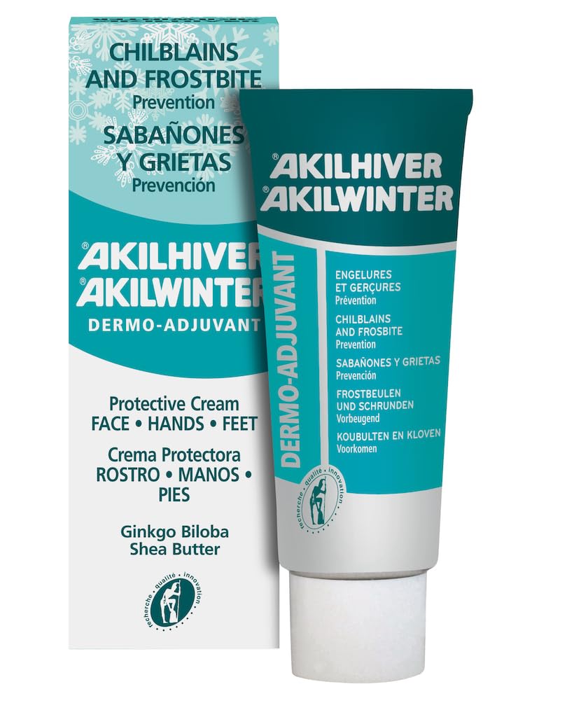 Akileine Akilenjur Cream face pump bottle provides protective hydration against cold weather.