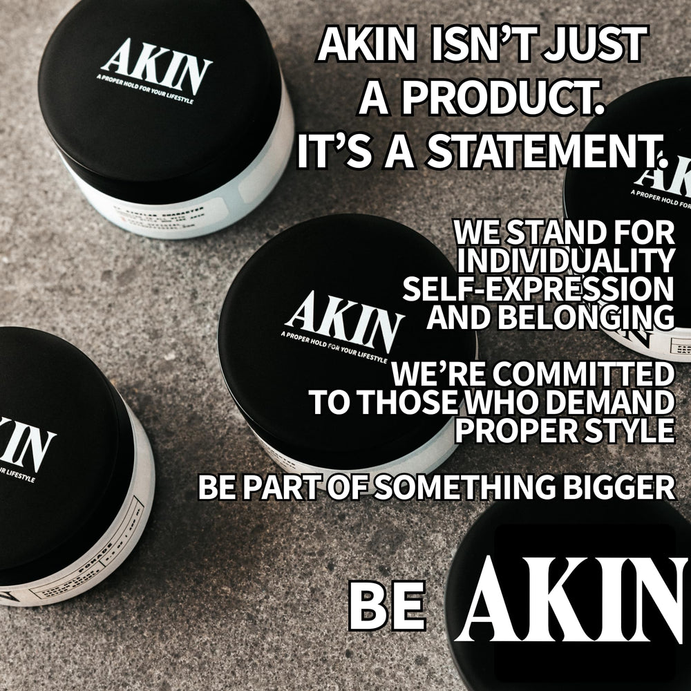 Side-part styling with AKIN Official Pomade demonstrating firm hold