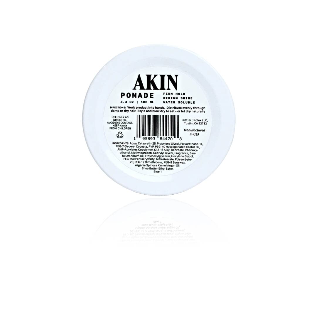 Travel-size AKIN Official Pomade bottle ideal for trips and gym bags