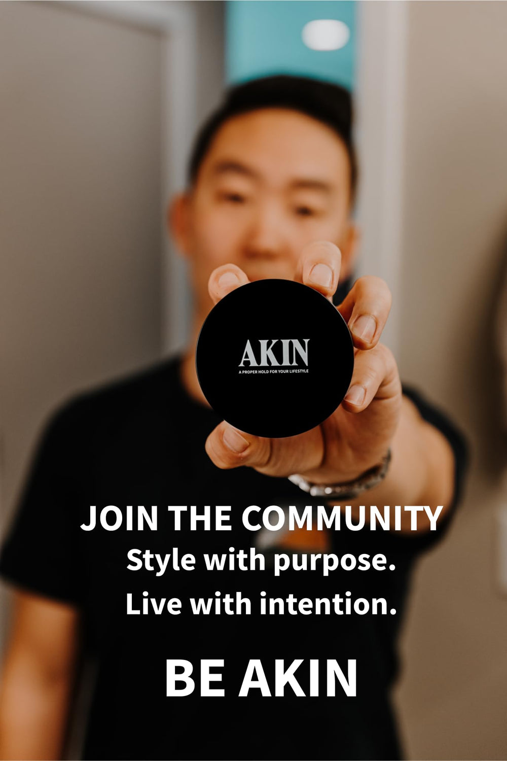 Washout of AKIN Official Pomade showing quick rinse with no residue