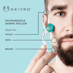 AKIYRO Derma Roller on body for even product distribution.
