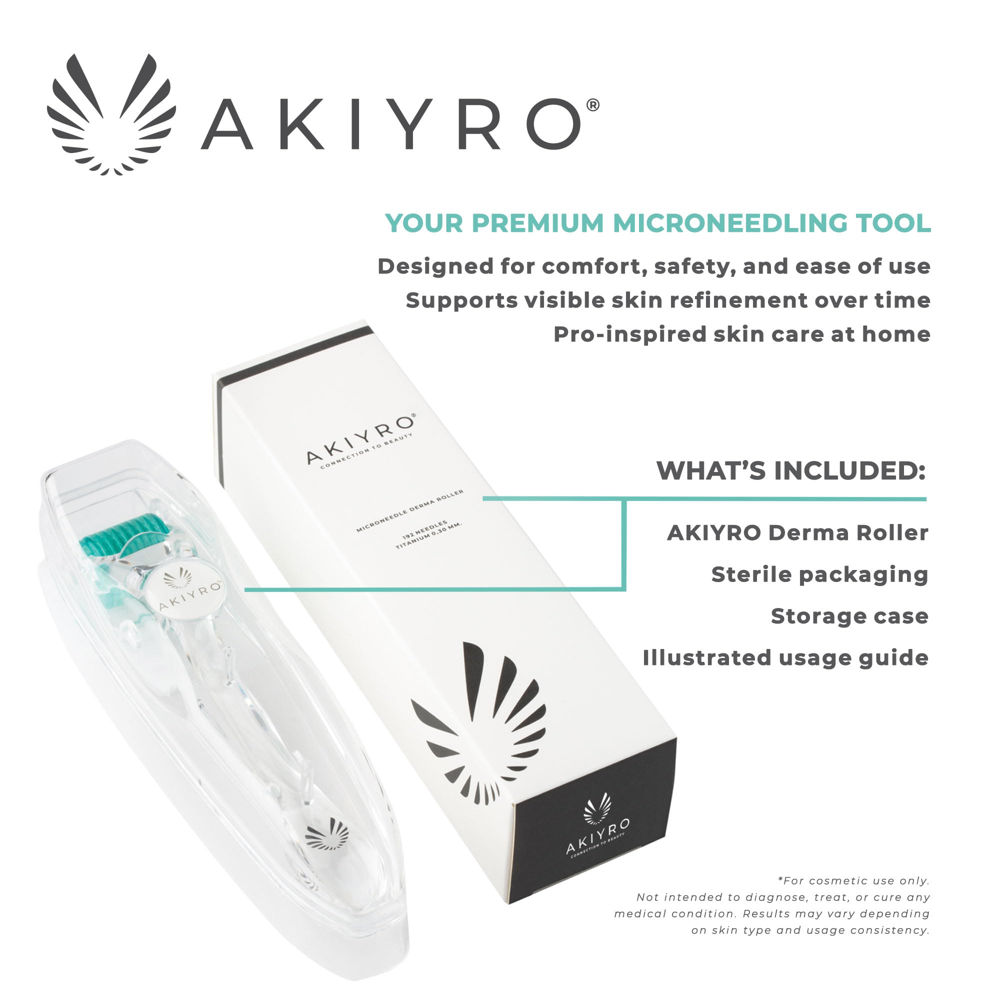 AKIYRO gold-plated needles provide precise micro-boost for targeted care.