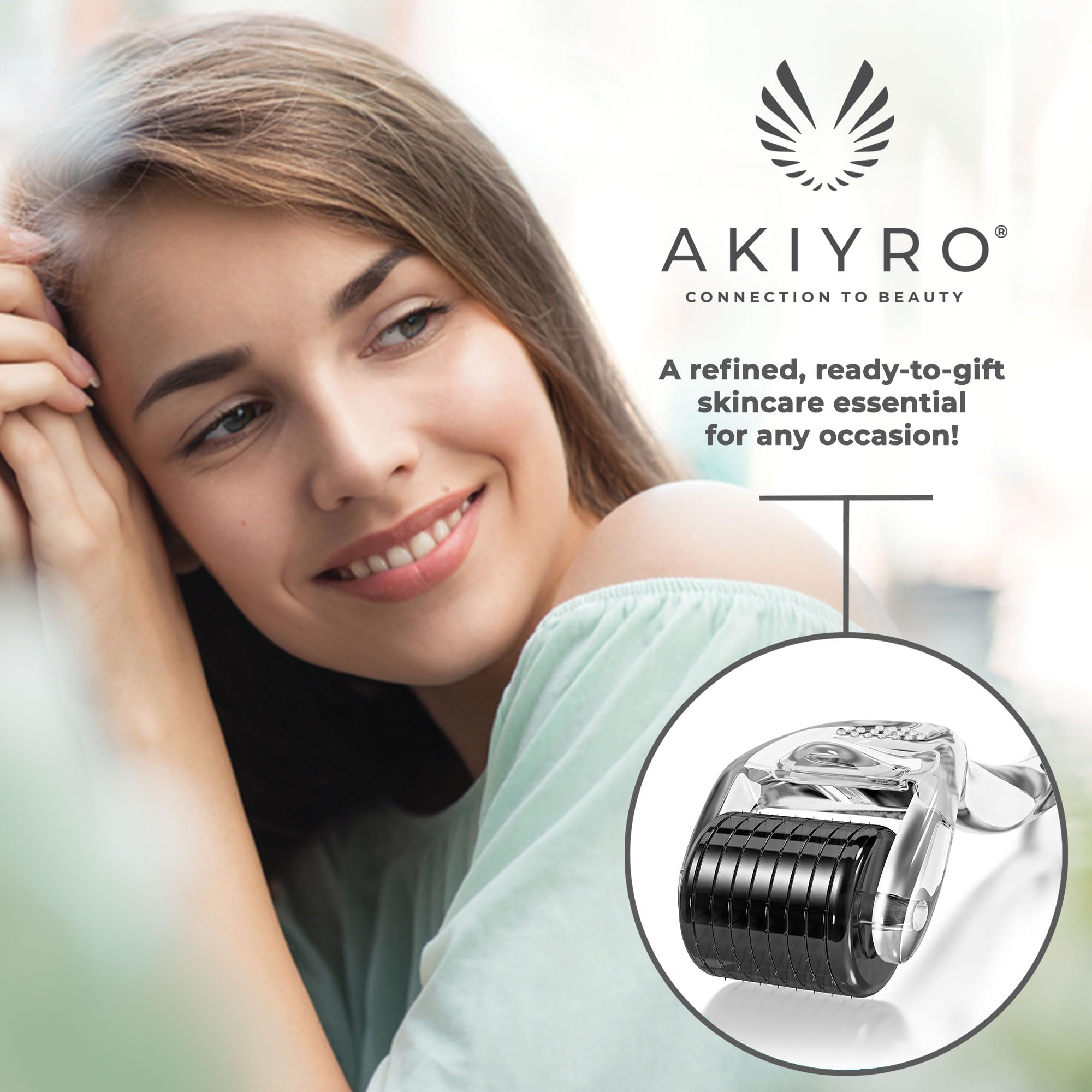 AKIYRO Derma Roller scalp demonstrates at home care for scalp health.