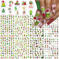 AKLHDSK Christmas nail stickers 8 sheets for versatile holiday nail art designs.
