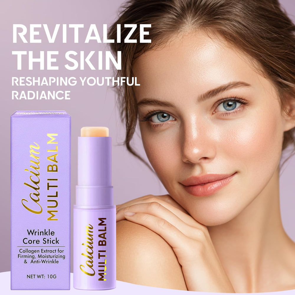 AKQBPN Calcium Volume Multi Balm applied on the face for precise application.
