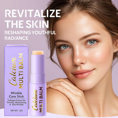 AKQBPN Calcium Volume Multi Balm applied on the face for precise application.