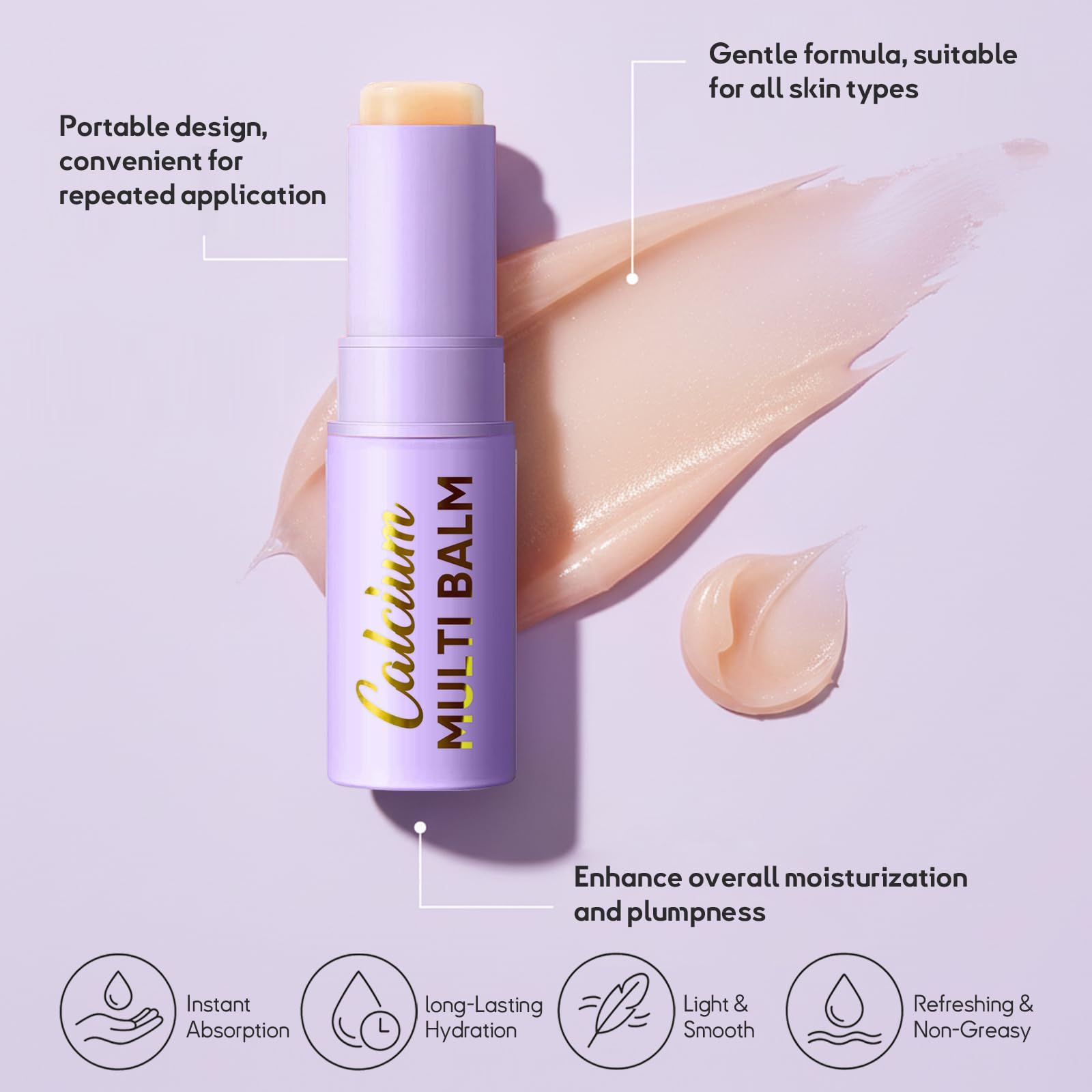 AKQBPN Calcium Volume Multi Balm comes in a leak-proof, portable solid stick.