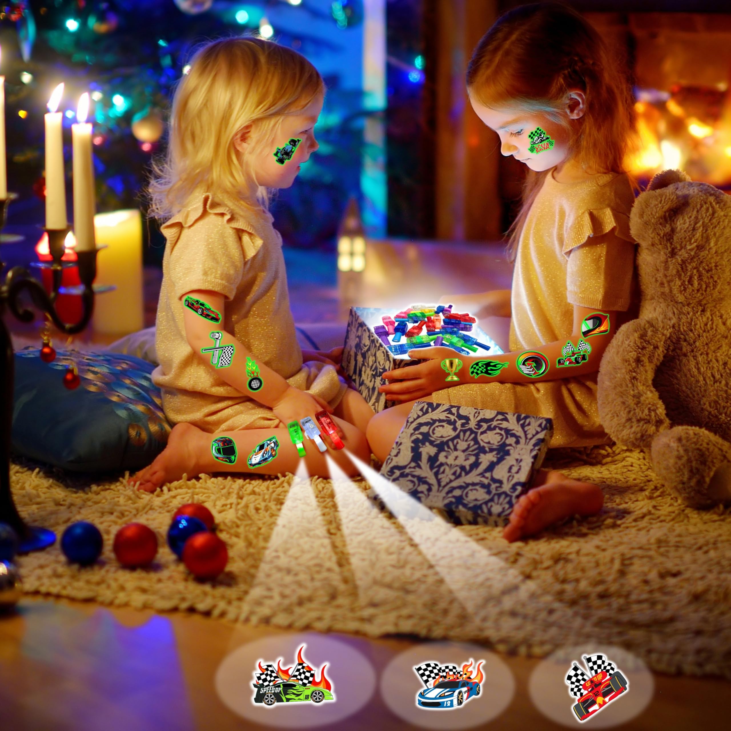 AKRMABEUP easy-to-use glow set for birthdays and racing events.