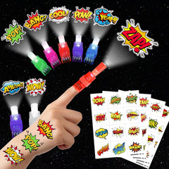 AKRMABEUP hero LED finger lights with eight designs for bright party moments.