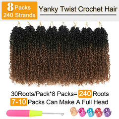 Curly Senegalese micro twist hair by Aksice adds volume and dimension at 8 inch.