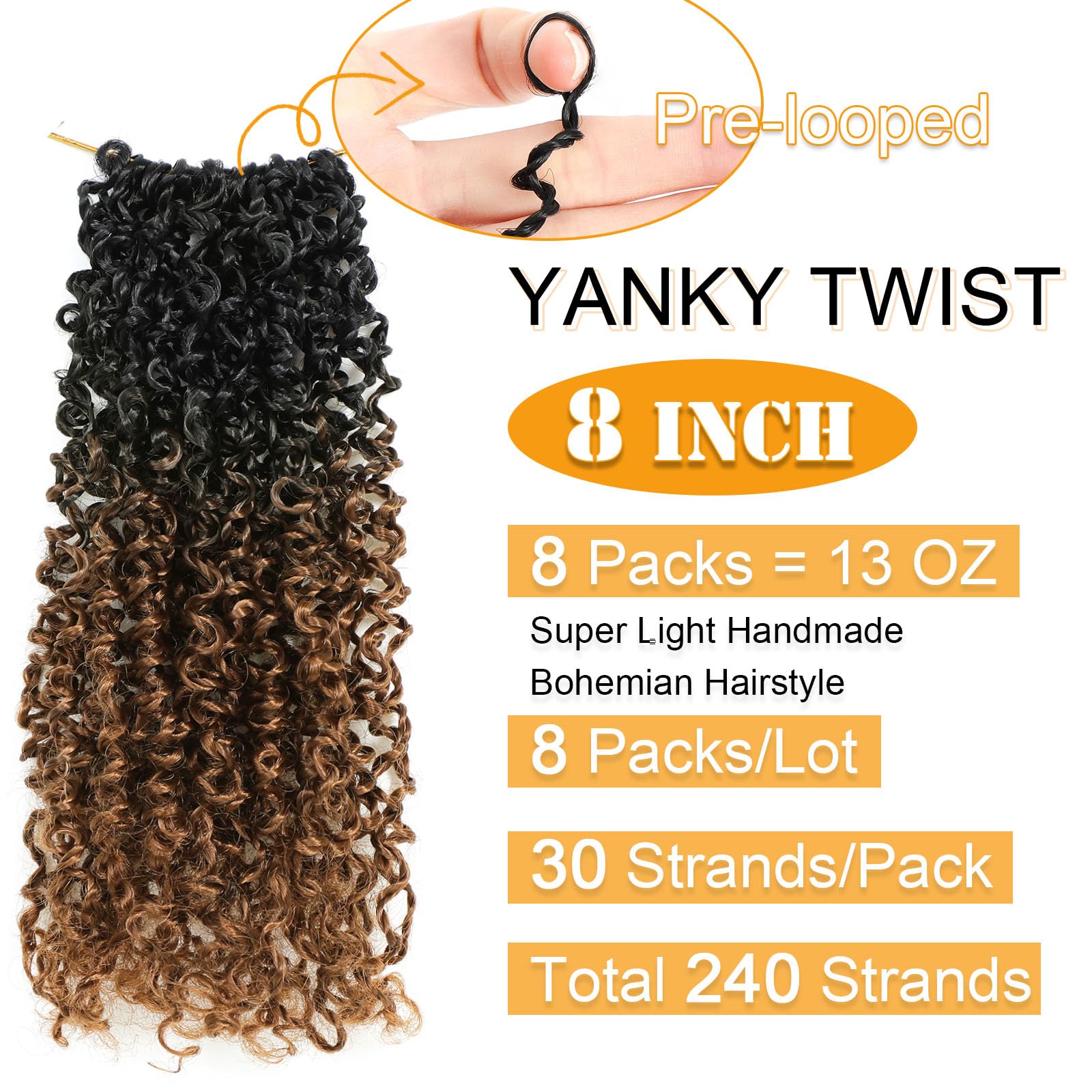 Pre-looped yanky twist crochet hair by Aksice simplifies quick updos and wear.