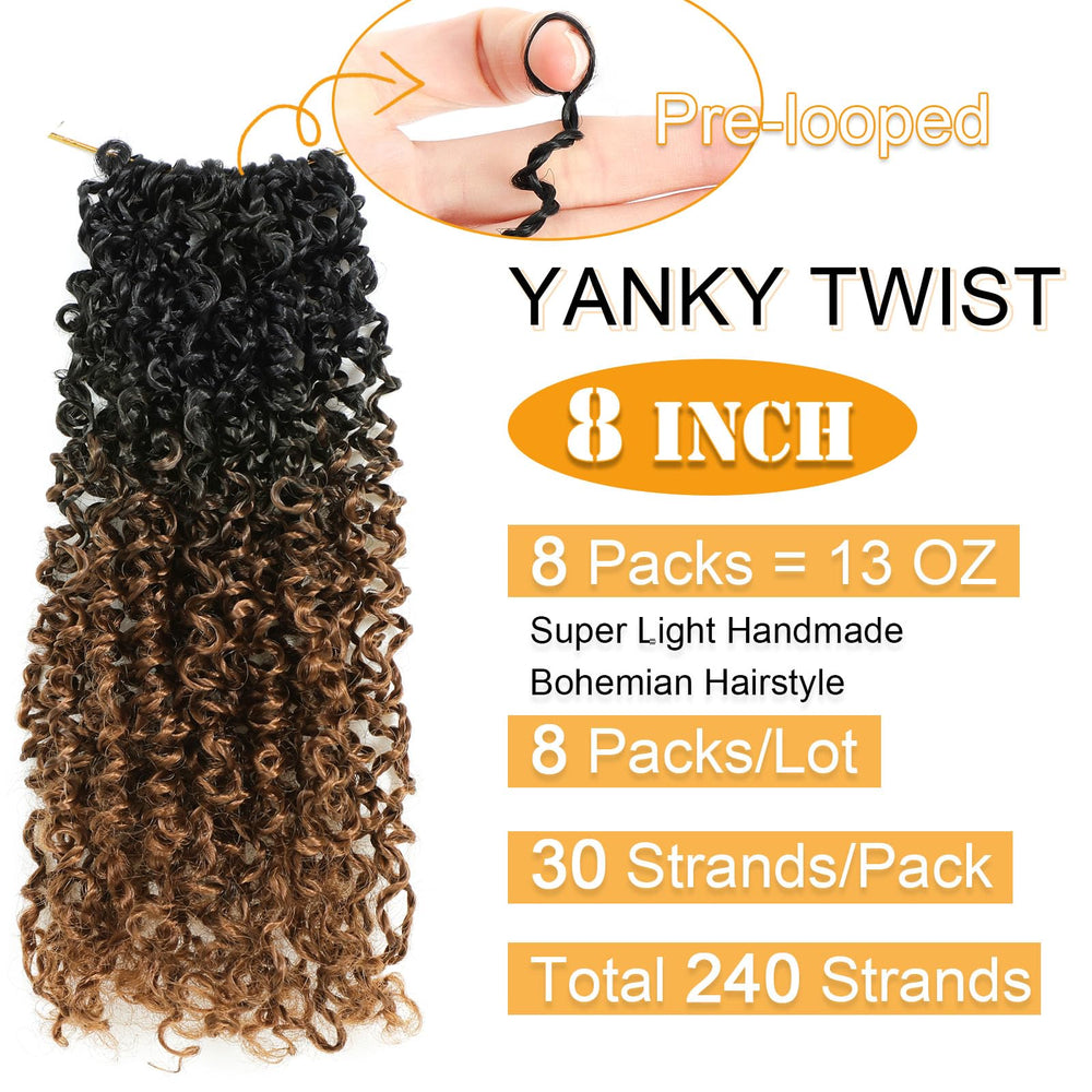 Pre-looped yanky twist crochet hair by Aksice simplifies quick updos and wear.