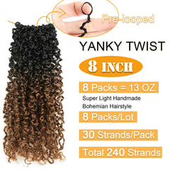 Pre-looped yanky twist crochet hair by Aksice simplifies quick updos and wear.
