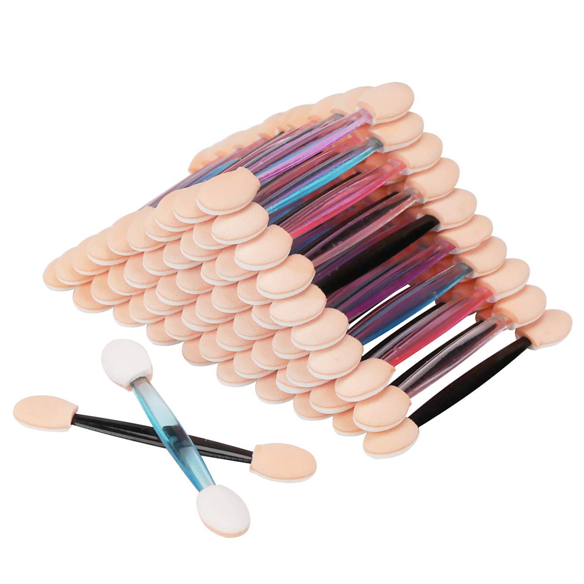 Akstore dual-sides eyeshadow sponges close-up showing color separation for clean use
