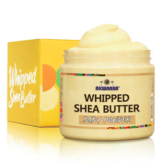 AKWAABA Whipped Shea Butter jar front, creamy texture ideal for daily moisturization.