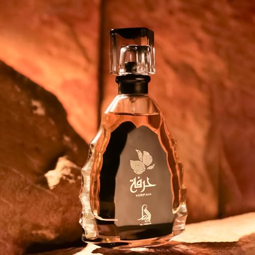 Graphic of Hirfah scent notes illustrating top notes and heart notes.