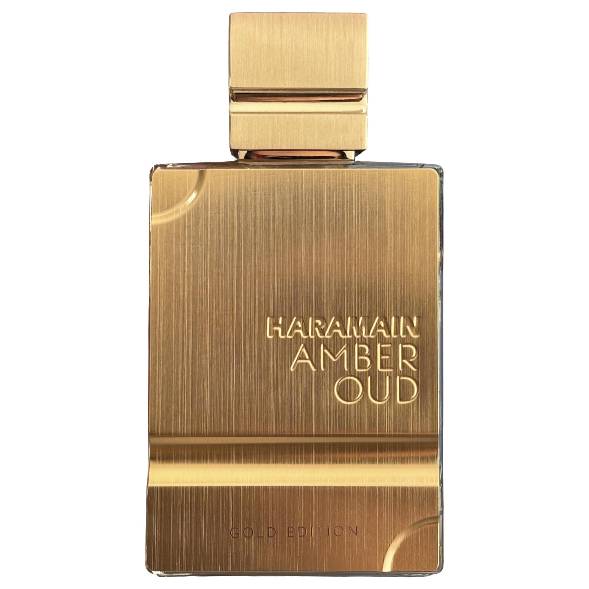 Al Haramain Amber Oud Gold Edition bottle side view highlighting warmth