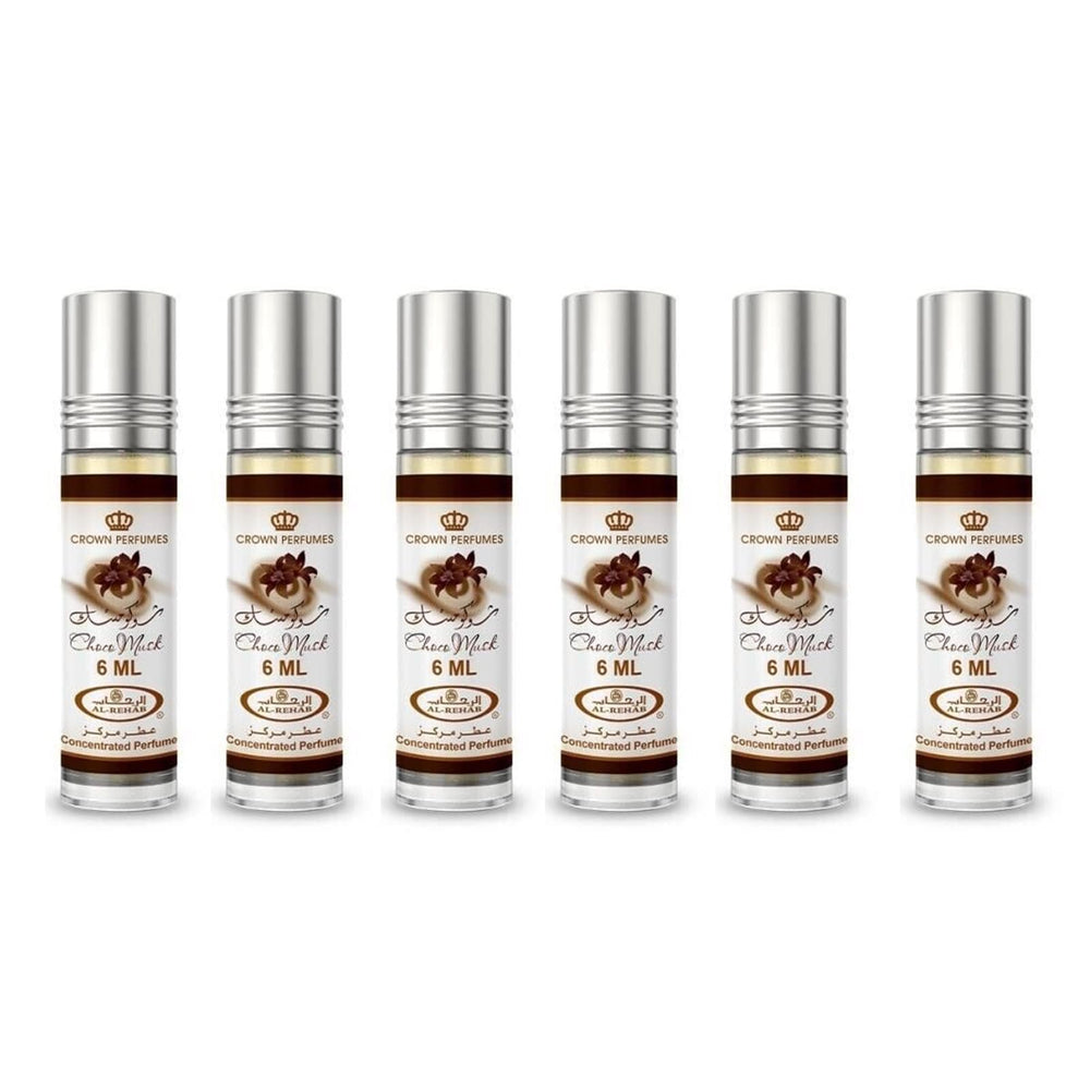 Al-Rehab Choco Musk rollerball bottle for all-day unisex fragrance on the skin