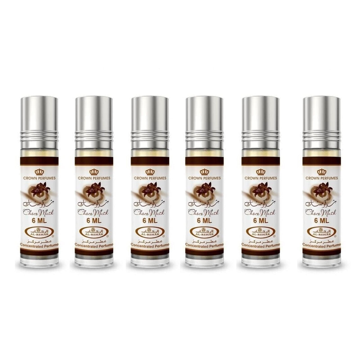 Al-Rehab Choco Musk rollerball bottle for all-day unisex fragrance on the skin