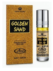 Al-Rehab Golden Sand 6ml bottle for portable, long-lasting fragrance on the go
