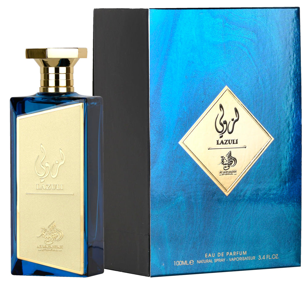 Al Wataniah Eternal Perfume Lazuli bottle showcases premium fragrance for daily elegance