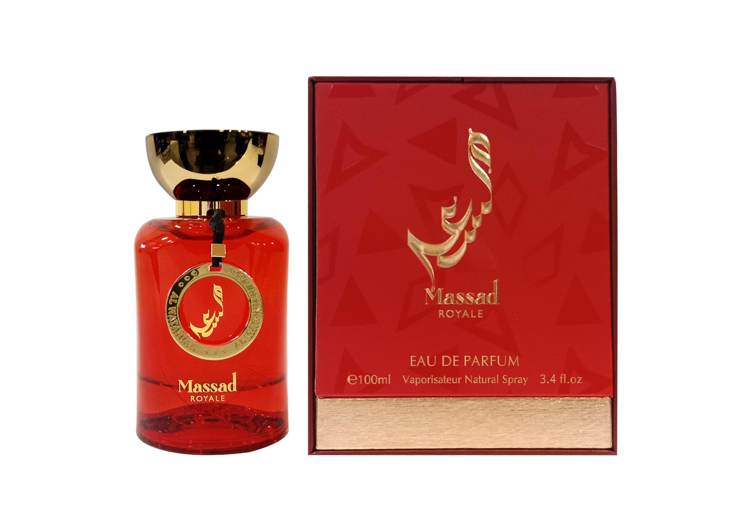 Al Wataniah Massad Royale bottle front view, premium oriental fragrance for everyday elegance.